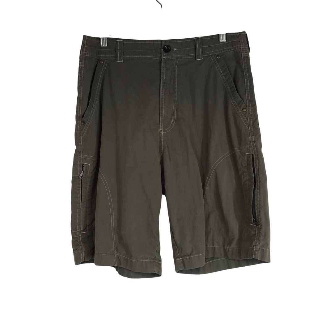 Killik Men's Cargo Shorts Olive Green Size 32 Outdoor Casual Zip Pockets